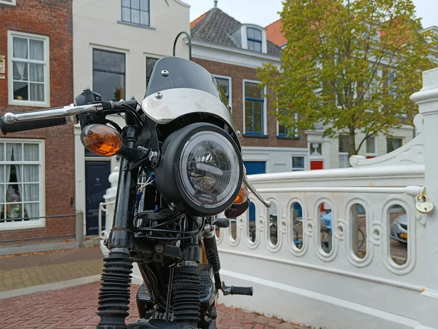 Kaufe 7 Motorrad-Scheinwerfer, rund, LED-Blinker, blaues Licht