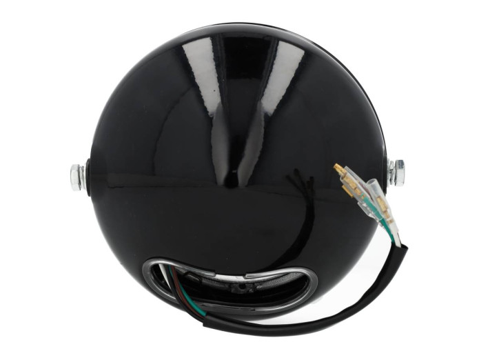 Headlight round 165mm angel eye LED 12V gloss black