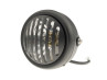 Koplamp rond 165mm halogeen 12V 35W mat zwart met rooster