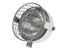 Headlight round 130mm Maxi chrome GUIA with grill