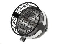 Koplamp rond 130mm Maxi zwart met chroom GUIA met rooster