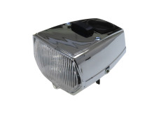 Headlight square 115mm chrome with switch universal