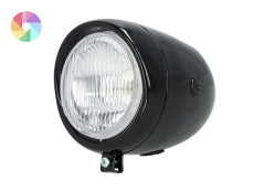 Scheinwerfer Rund 130mm Eier Lampe großes Modell Kustom Pulverschichtet (Farbe wählen)