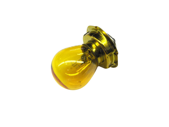 Lamp P26s 12 volt 15 watt koplamp met kraag geel (Tomos Funsport / Funtastic)