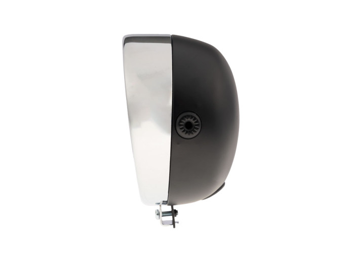 Scheinwerfer Rund 130mm Classic Schwarz mit Chrom