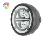 Koplamp rond 165mm Angel Eye "Cross" LED 12V custom (kleur naar keuze)