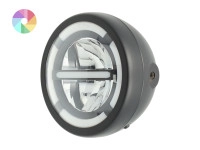 Koplamp rond 165mm Angel Eye "Cross" LED 12V custom (kleur naar keuze)