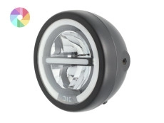 Koplamp rond 165mm Angel Eye "V2" LED 12V custom (kleur naar keuze) Koplamp rond 165mm Angel Eye "V2" LED 12V custom (kleur naar keuze)