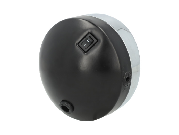 Headlight round 140mm black GUIA with switch