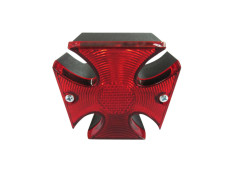 Taillight Tomos universal Maltese cross with brake light black 