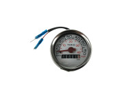 Speedometer kilometer / miles 48mm 40 km/h / 60 mph white original Tomos