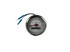 Speedometer kilometer / miles 48mm 40 km/h / 60 mph white original Tomos