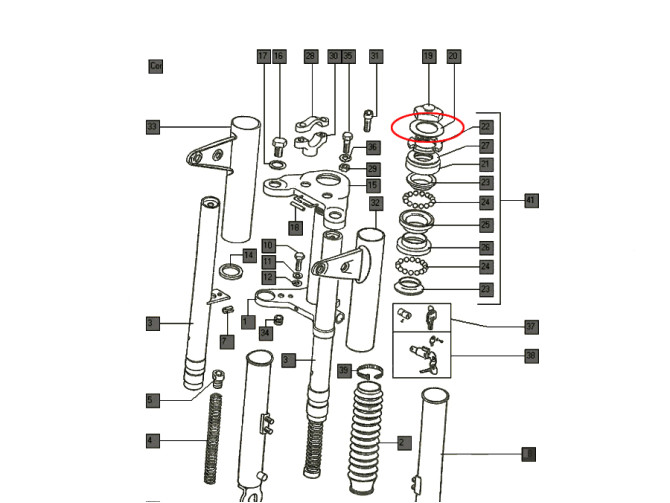 Lenkkopfmutter Passscheibe 2.0mm Altes und Neues Model Gabel product