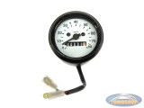 Speedometer kilometer 60mm 80 km/h universal white with light connection