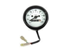 Teller kilometer 60mm 80 km/h universeel wit met licht 