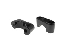 Handle bar clamp set new model front fork black Tomos