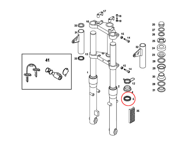 Front fork Tomos A3 / A35 new model seal ring EBR product