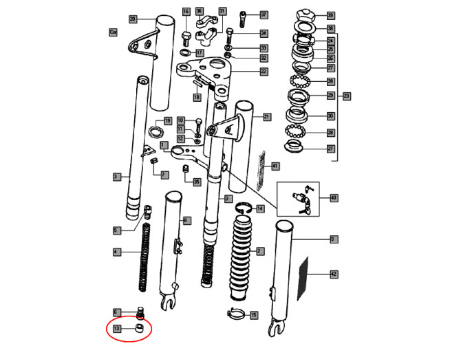Gabel Tomos A3 / A35 Altes Modell Gummidämpfer Unten product