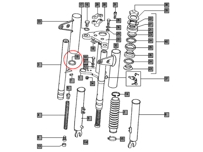 Front fork headlight ear rubber ring Tomos product