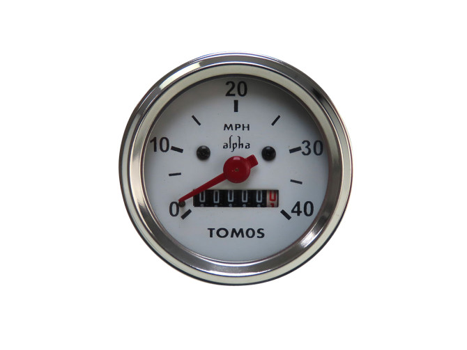 Tacho Meilen 60mm 40 mph Weiss Original Tomos product