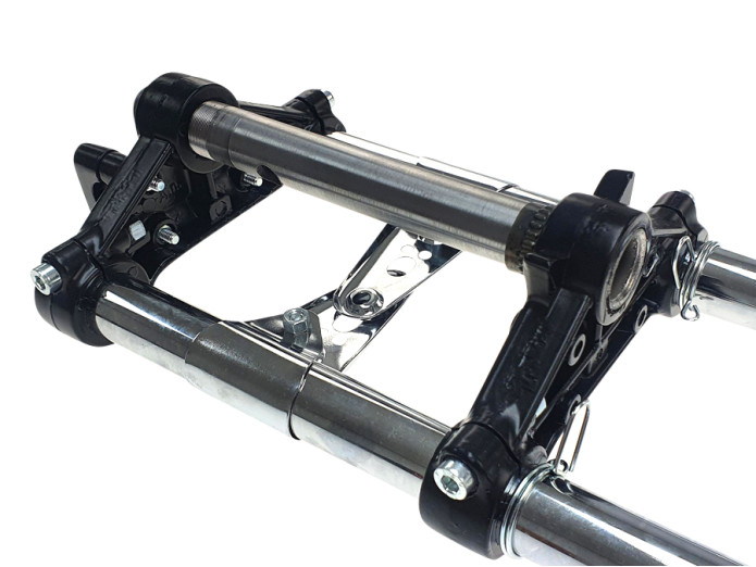 Voorvork Tomos Revival / Streetmate nieuw model aluminium EBR zwart