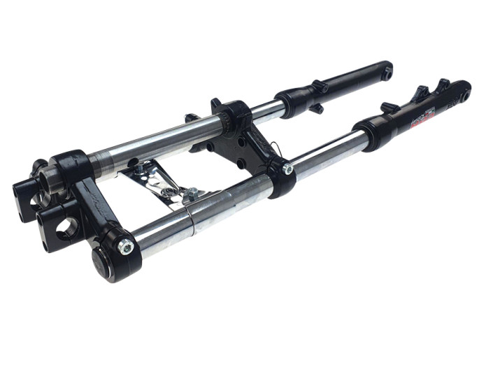 Voorvork Tomos Revival / Streetmate nieuw model aluminium EBR zwart