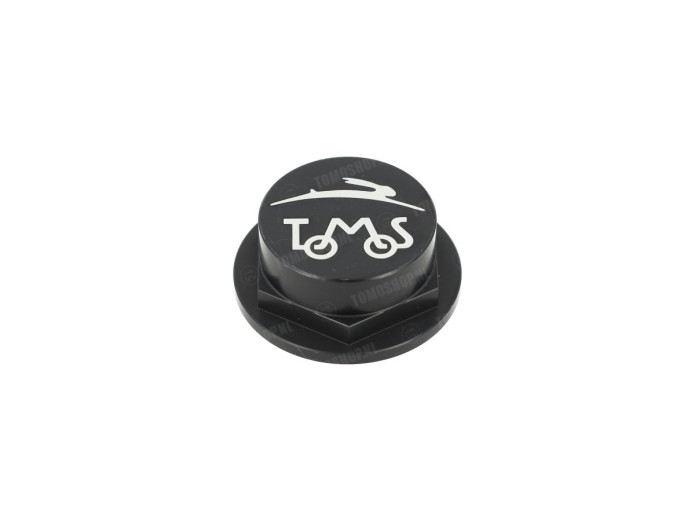 Headset tube nut 26mm Tomos A3 / A35 CLAW aluminium black with logo