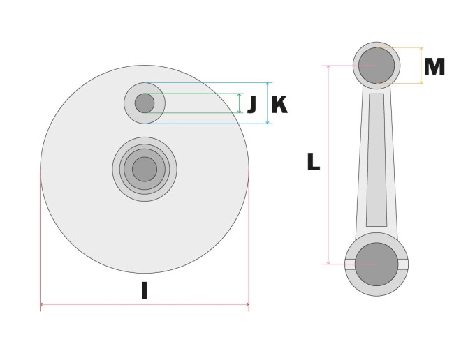 Connection rod 14mm bigend pin 12 Jasil Top Racing Tomos A3 / A35 / 2L / 3L product