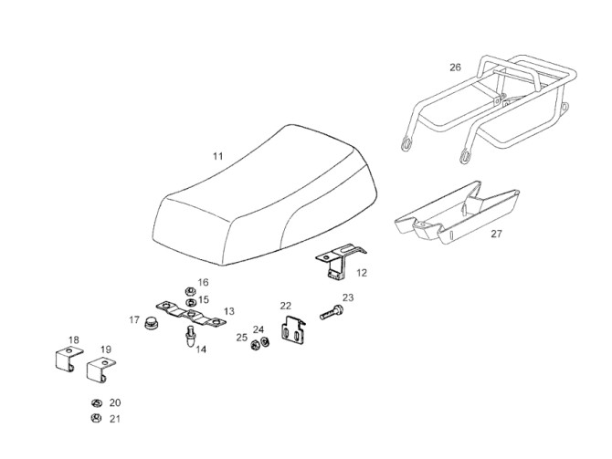 Zadel buddyseat kort Tomos A3 / universeel zwart product