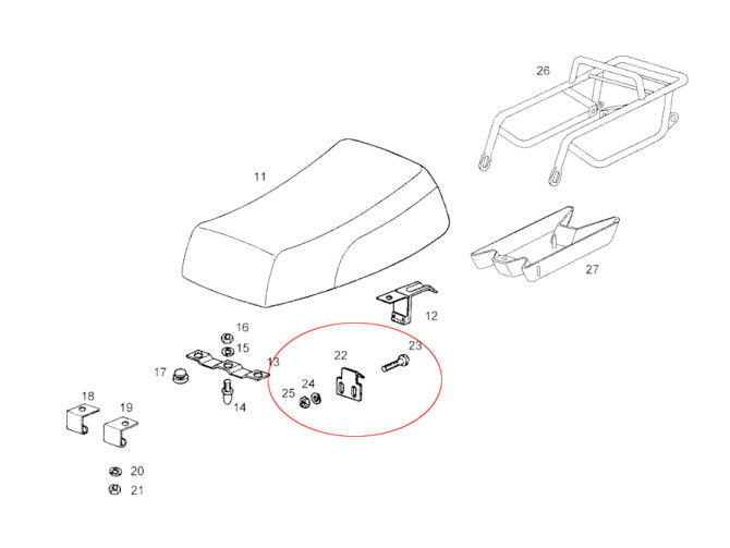 Seat buddyseat short model mounting strip small product