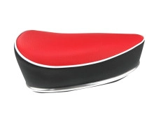 Zadel Tomos met ronde zadelpen oldtimer model zwart / rood