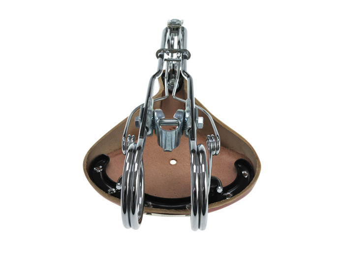 Saddle Tomos wiith round seat post Tabor heavy duty cognac