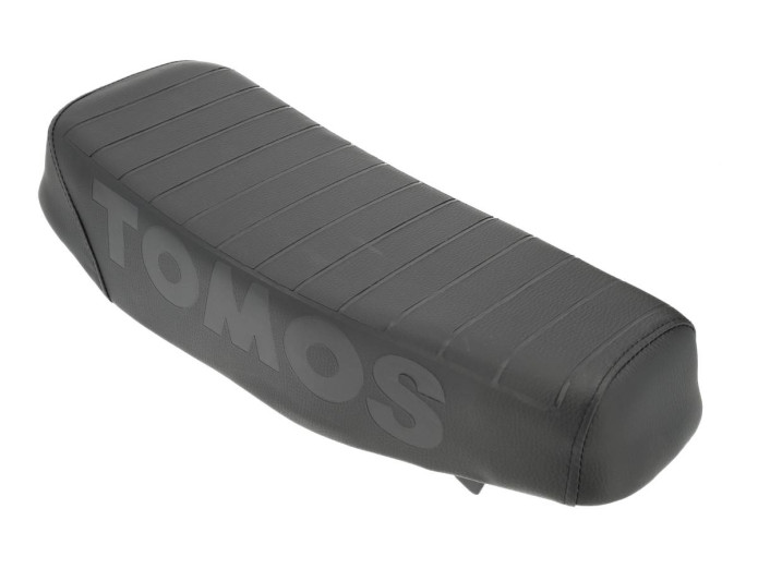 Saddle buddyseat Tomos A3 / A35 long custom with stamped logo black 