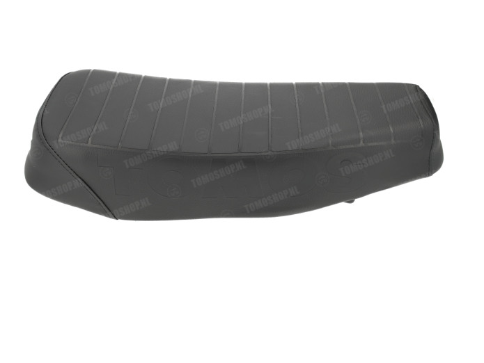 Saddle buddyseat Tomos A3 / A35 long custom with stamped logo black 