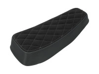 Zadel buddyseat Tomos A3 / A35 lang custom zwart met witte diamant stiksels