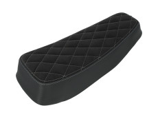 Saddle buddyseat Tomos A3 / A35 long Custom black with white diamond stitching Saddle buddyseat Tomos A3 / A35 long Custom black with white diamond stitching