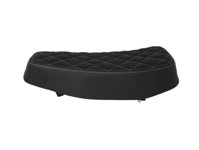 Sitze Buddyseat Tomos A3 / A35 Lang Custom schwarz mit weißen Rautenstickerei